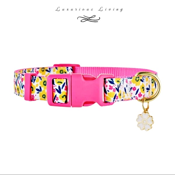 Top Paw Other - COPY - 🐕 Top Paw® Pink & Yellow Floral Adjustable Dog Collar (L)
